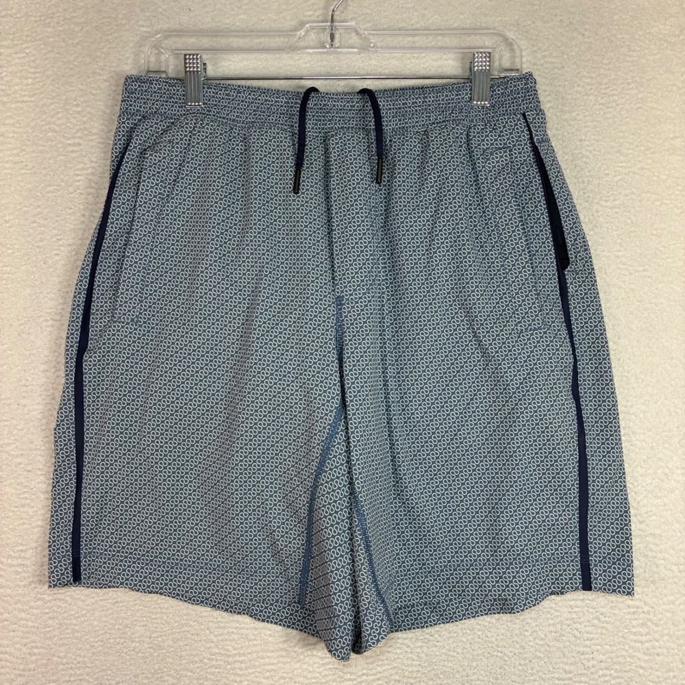 Lululemon Pace Breaker Short Men S Blue AOP Lined Running Stretch Gym Drawstring